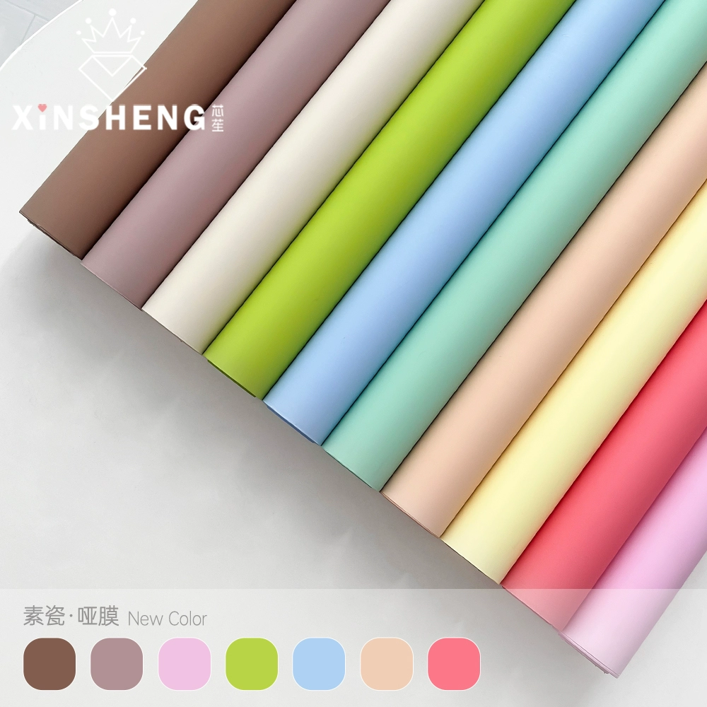 Ядро фарфоровая матовая упаковочная бумага с высокой текстурой сплошной цвет цветочный букет цветочный материал упаковочная бумага водонепроницаемый подарок