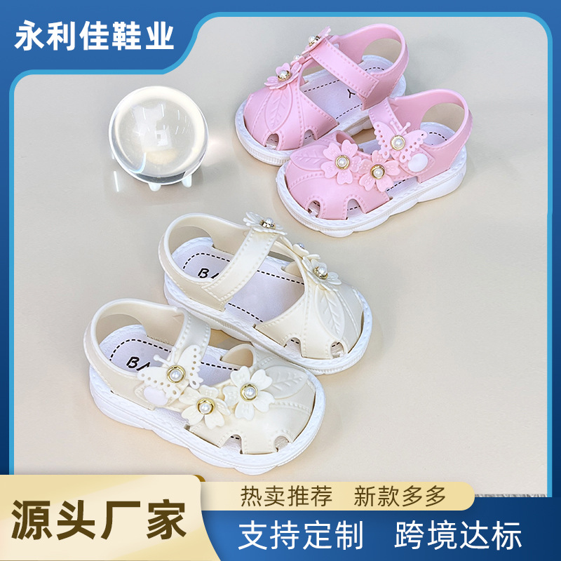 Sandalias de niñas para bebés de verano, zapatos de bebés transpirables para bebés princesas fábrica de zapatos al por mayor comercio exterior