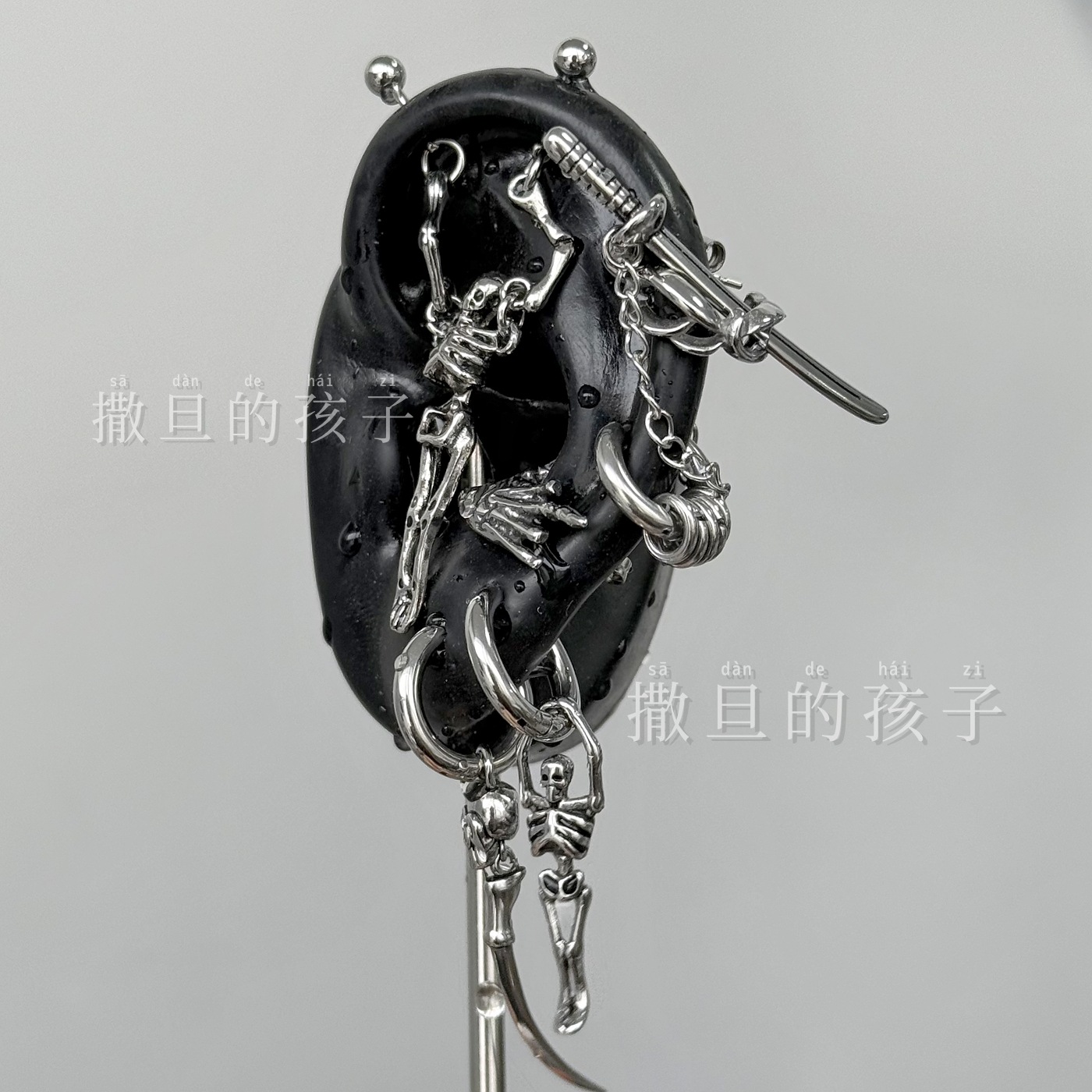 Labret stud lip piercing jewelry styling detail