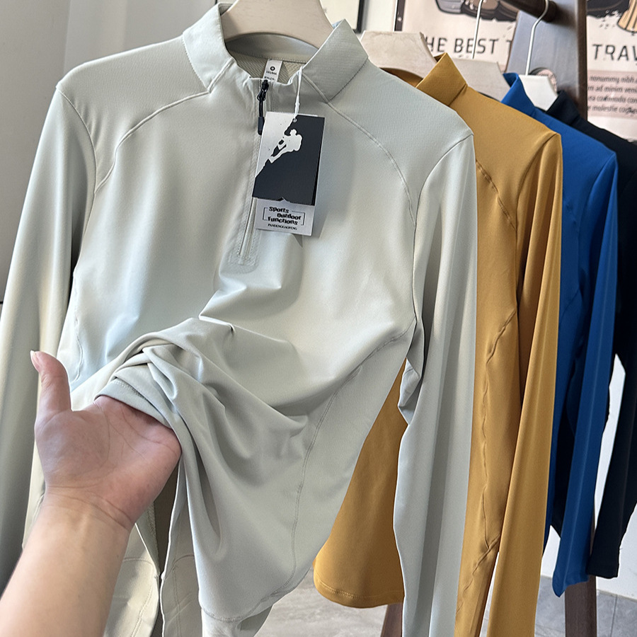 隆同款!櫃498!戶外3D立裁高彈運動休閒立領速干打底長袖T恤衛衣男