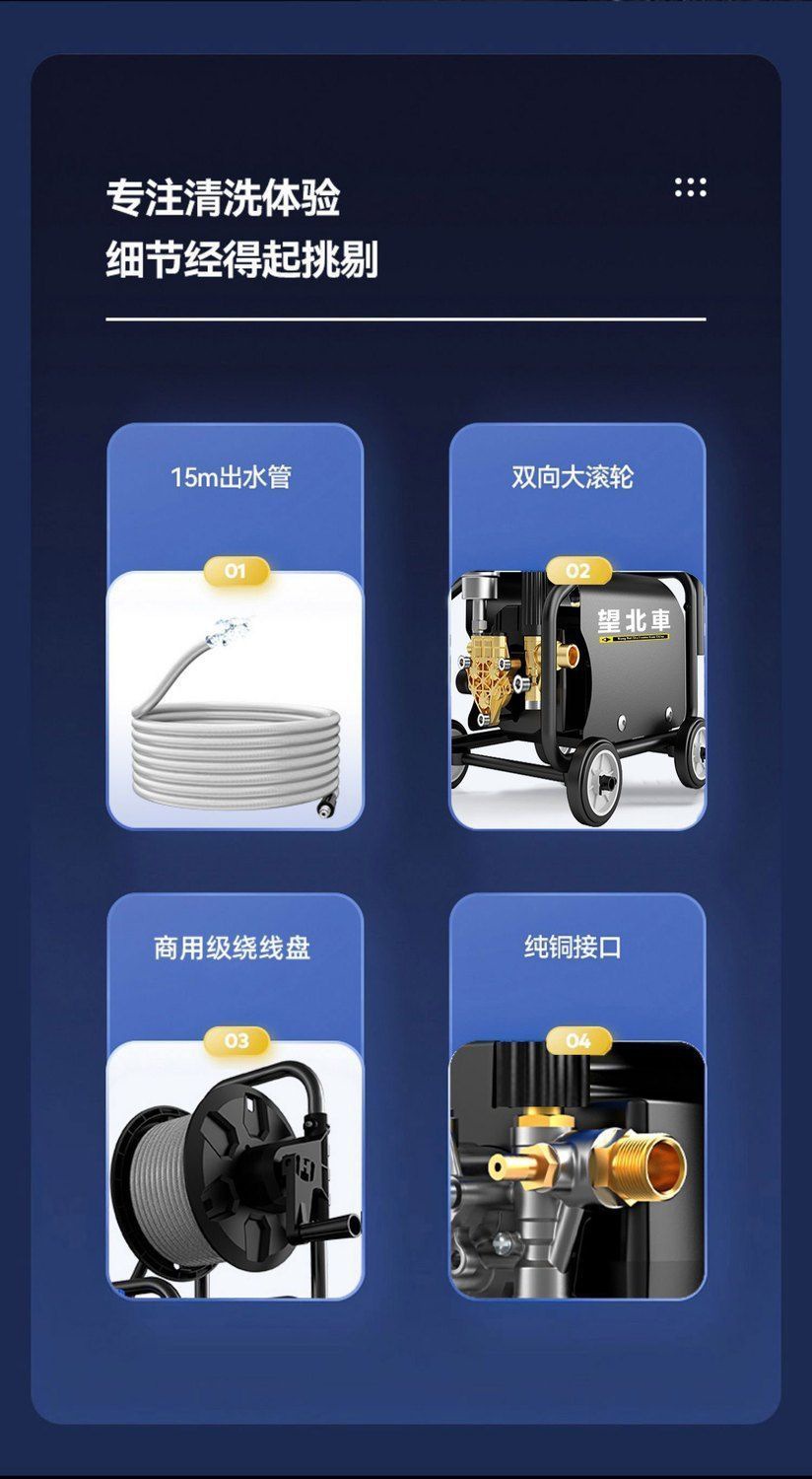 Ultra-High Pressure Car Washing Machine 220V Water Gun High-Power Household Commercial Cleaning Machine Portable Supercharged Water Gun Car Washing Artifact