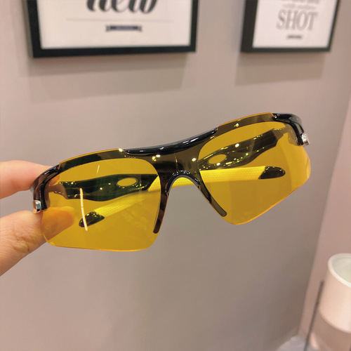 Men's UV Protection Sunglasses Outdoor Sports Glasses Bike Anti-Wind Aviator Sunglasses Cycling Women's Eye Protection 9206