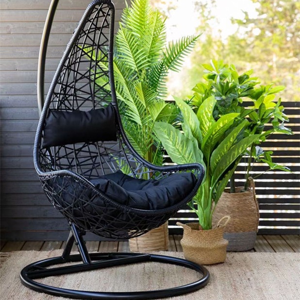 Silla Mecedora Colgante Doble con Estructura Metálica, Móvil y Reclinable, para Parque y Balcón image 4