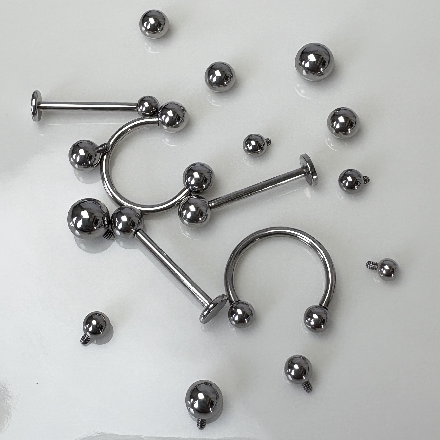Labret stud lip piercing jewelry styling detail