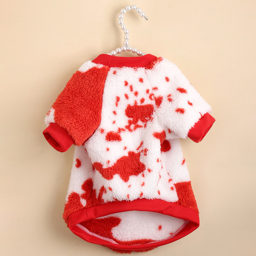 Pet clothes wholesale from the manufacturer, autumn and winter plush sweatshirts, warm cat clothes, cute and fashionable, Instagram style dog clothes.