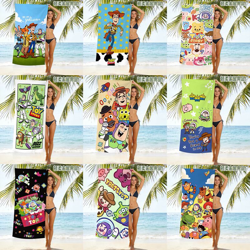 New Cross-Border Wholesale Children's Cartoon Animation Toys Toy Story Beach Bath Towel Microfiber Quick-Drying Sports Towel New Cross-Border Wholesale Children's Cartoon Animation Toys Toy Story Beach Bath Towel Microfiber Quick-Drying Sports Towel