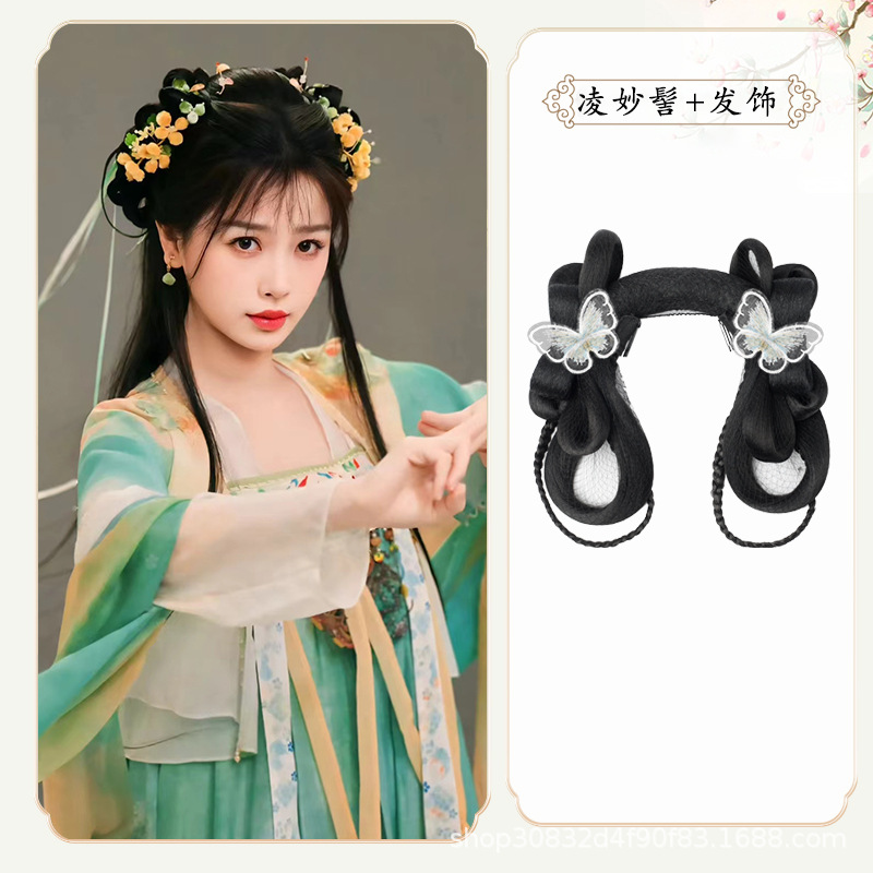 링 미아오 번 + 흰나비 머리핀 한 쌍