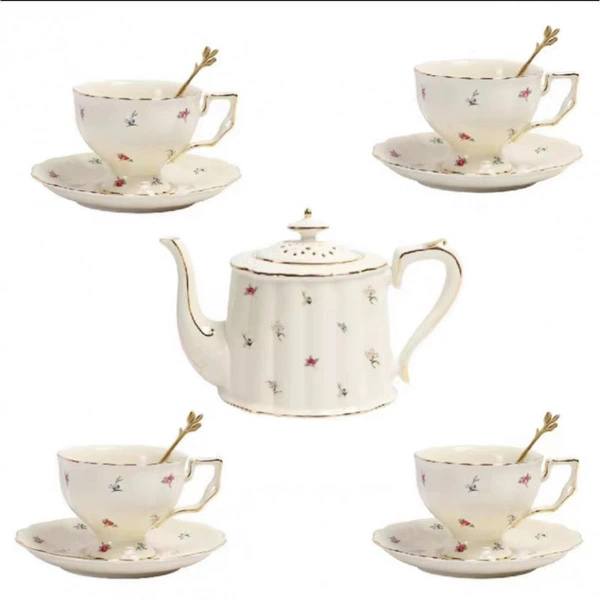 Blossoming a pot of four cups to send 4 spoons