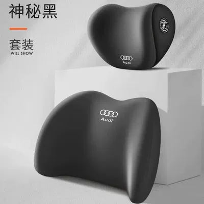Suitable for Audi Car Headrest A6La4La3 Cushion Car Long-Term Driving Not Tired Comfortable Neck and Waist Support (Headrest) - black-a-headrest