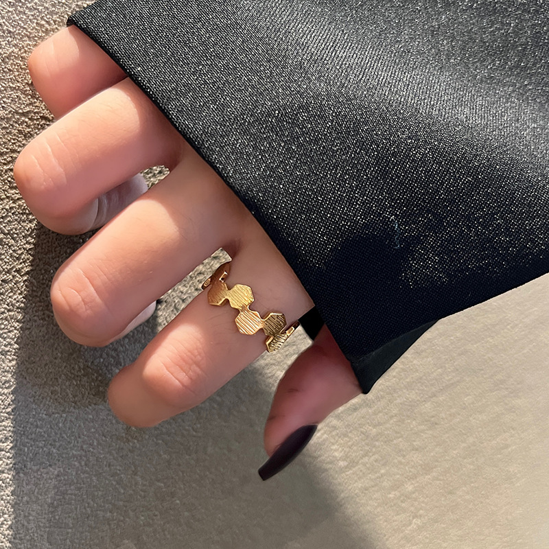 Lady Geometric Silver Plated Metal Rings