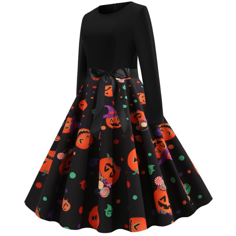 women s Halloween printing big swing dress nihaostyles wholesale halloween costumes NSSAP78820