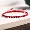 Organic ankle bracelet pomegranate, red rope bracelet handmade, woven birthday charm, Birthday gift, wholesale