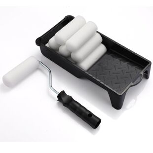 4 inch imported sponge 12 pieces roller set sponge 10 paint pan handle