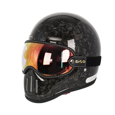 Motorcycle Helmet for Men and Women, Motosiklet kaskı (dəbilqə) - black-segment-forged-color-mirror-m55-56