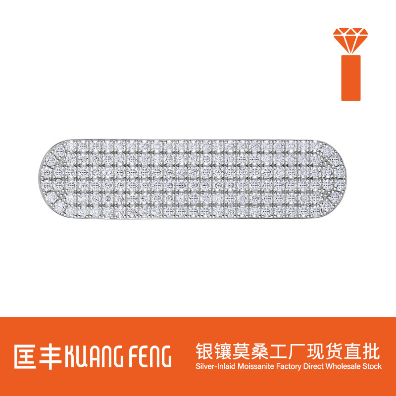 Cross-Border New Moissanite Light Luxury High-End Bangs Clip Full-Set Moissanite S925 Sterling Silver Hairpin Hair Accessory