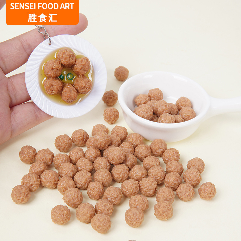 Simulation food mini meatball model play house DIY gourmet lion head material package props miniature beef balls