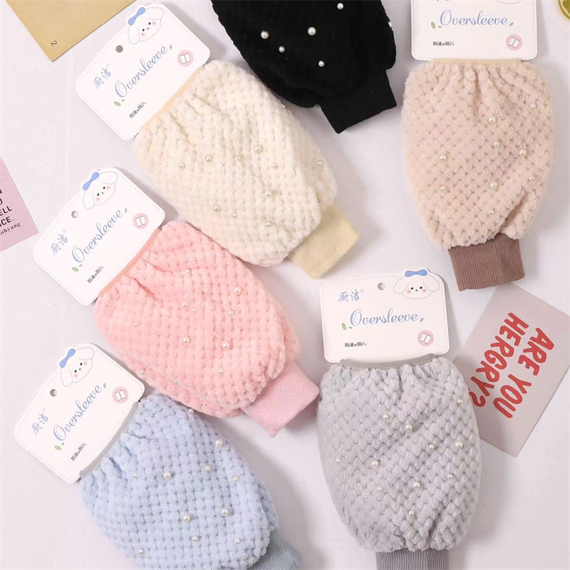 Franela impermeable bordada cocina del bebé de los hombres de las mujeres largo oversleeve mangas de la mano de los niños al por mayor estudiante Otoño e Invierno