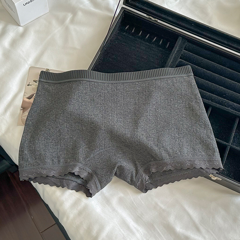 女性用ツーインワン純綿下着 10A 抗菌綿延長クロッチ夏薄い露出防止ボクサーボトム安全パンツ|undefined