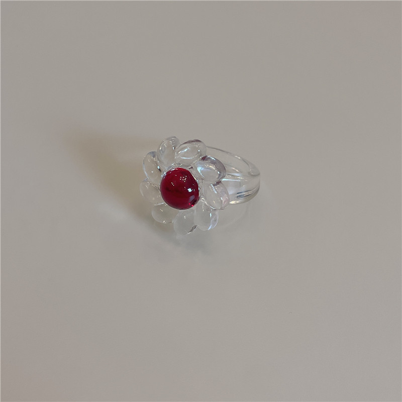 7g Weight Rings Classification One Size Ring Size 1 Piece Quantity Casual Occasion Acrylic Material Geometric, Flower Pattern All Seasons Season Women's Gender Cute, Modern Style, Sweet Style 1 Piece Cute Modern Style Sweet Geometric Flower Acrylic Women's Rings 6