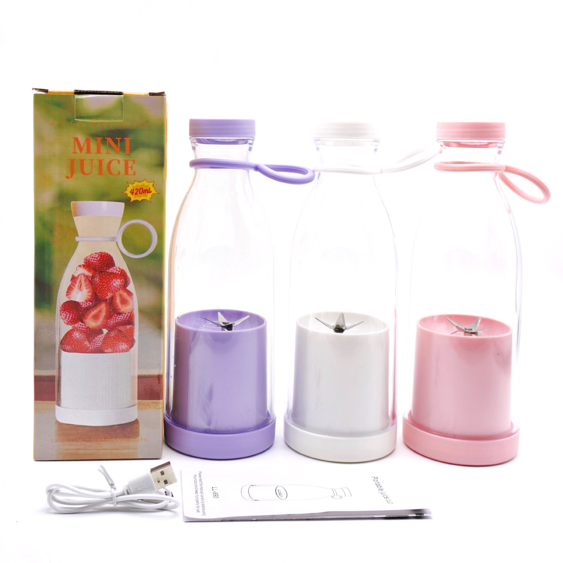 Cross-border USB wine bottle juice cup outdoor 6-leaf blade bottle juicer portable student electric milk cup