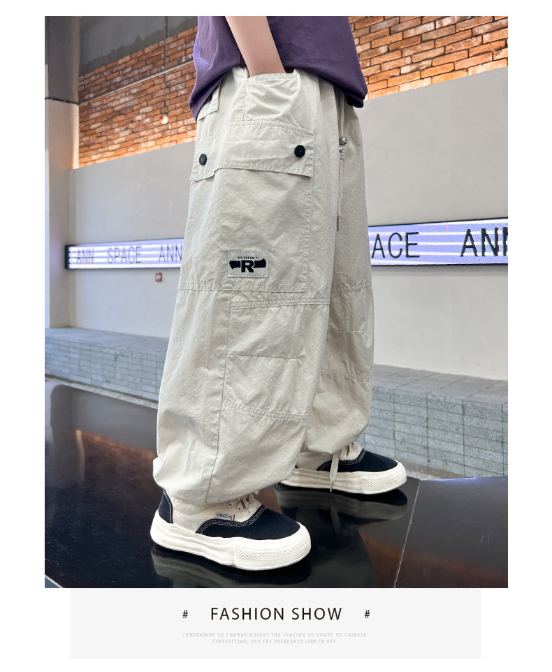 Pi Shuai Pojkar Tunna 2024 Nya Myggsäkra Mellanstorlekar Stora Barn Sommararbetsbyxor Trendiga_voghion.com