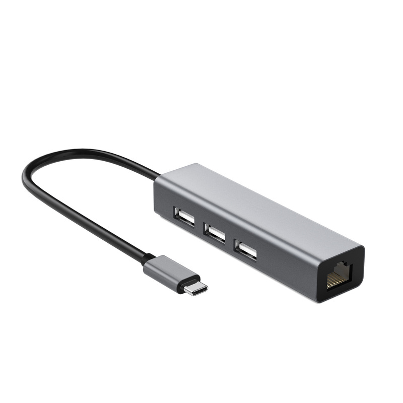 Type-C-3*0.0百兆ネットワークカードハブネットワークカードHUBはノートパソコン拡張ドックに適している|undefined