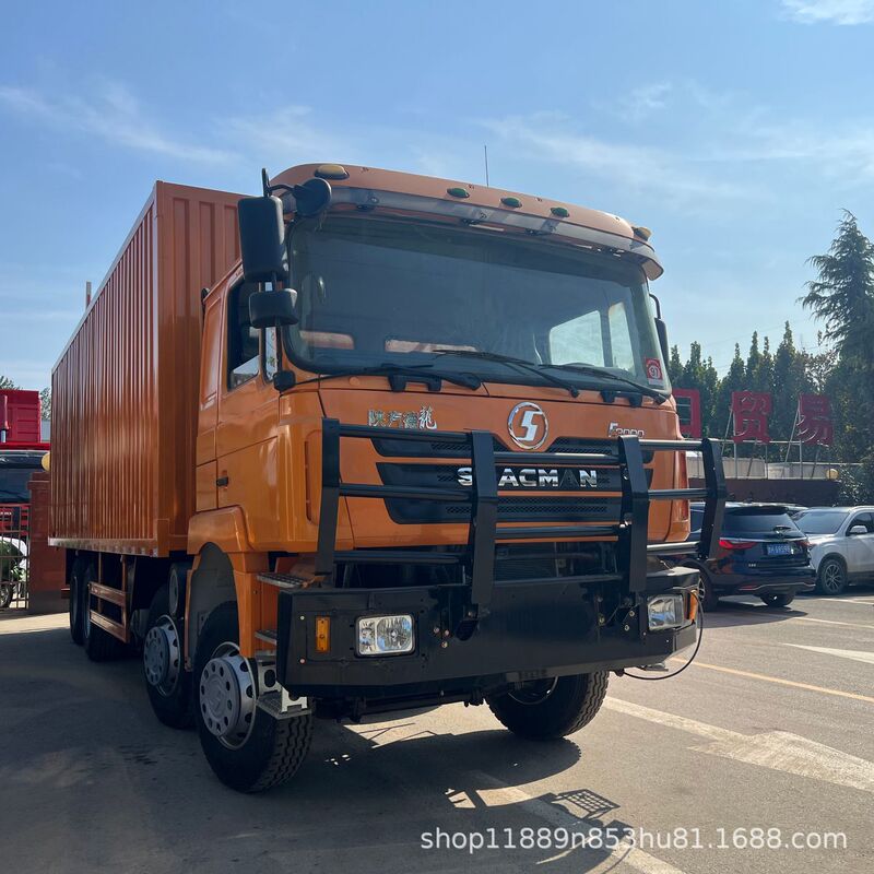 Cross-Border Shaanxi Automobile Delong 8X4 Container Transport Truck 371/375 Horsepower Large Pump Box-Type 9.6m Heavy-Duty Truck