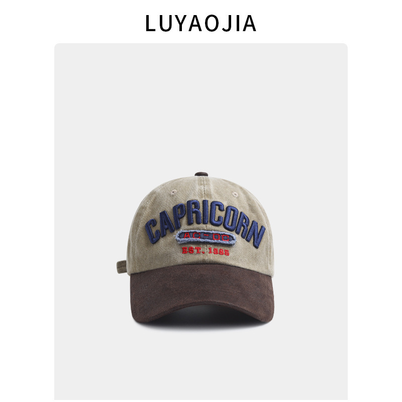 American retro baseball cap for men and women with the same capricorn four seasons all-match small sun hat for face American retro baseball cap for men and women with the same capricorn four seasons all-match small sun hat for face