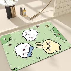 アニメのchiiawaチカワさんは浴室の床マット玄関の玄関マットトイレの入り口の吸水マットを敷いています。