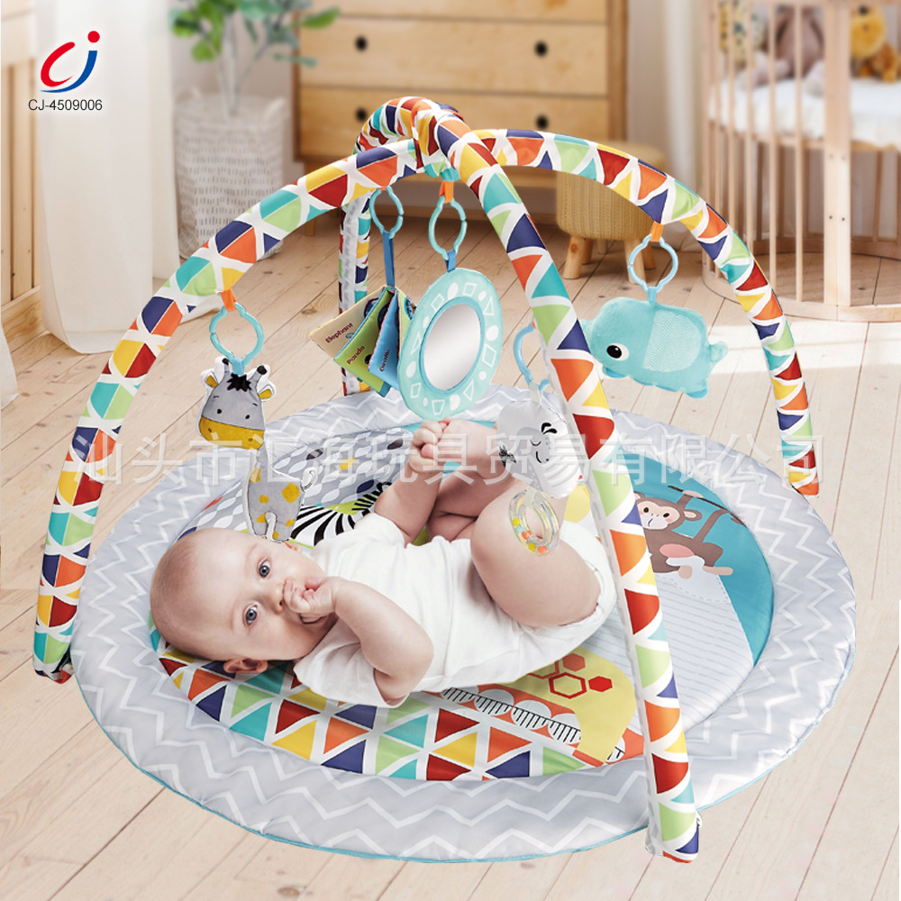 Cross-border baby round game mat foldable machine wash newborn activity fitness rack baby crawling carpet wholesale