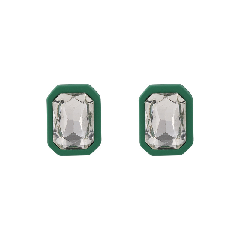 Retro Square Gem Stud Earrings Wholesale Nihaojewelry display picture 4