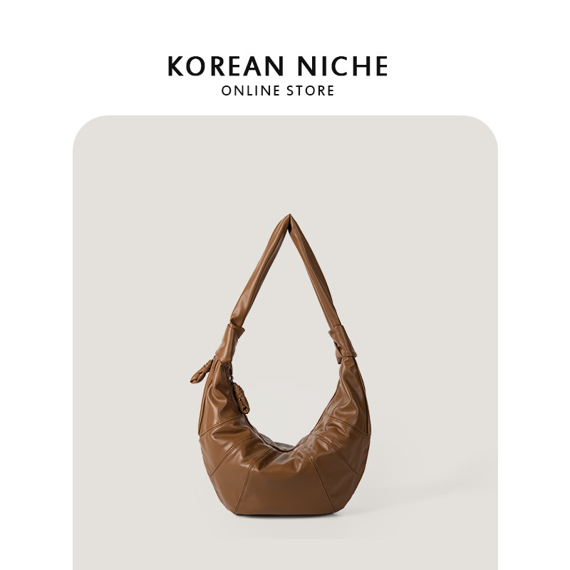 2024 New Korean niche design soft leather pleated shoulder armpit, suitable for women's versatile commuter bags_voghion.com