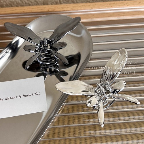 Sweet and cool girl metal butterfly small clip semi-tied hair plate hair clip female shark clip back head clip headwear