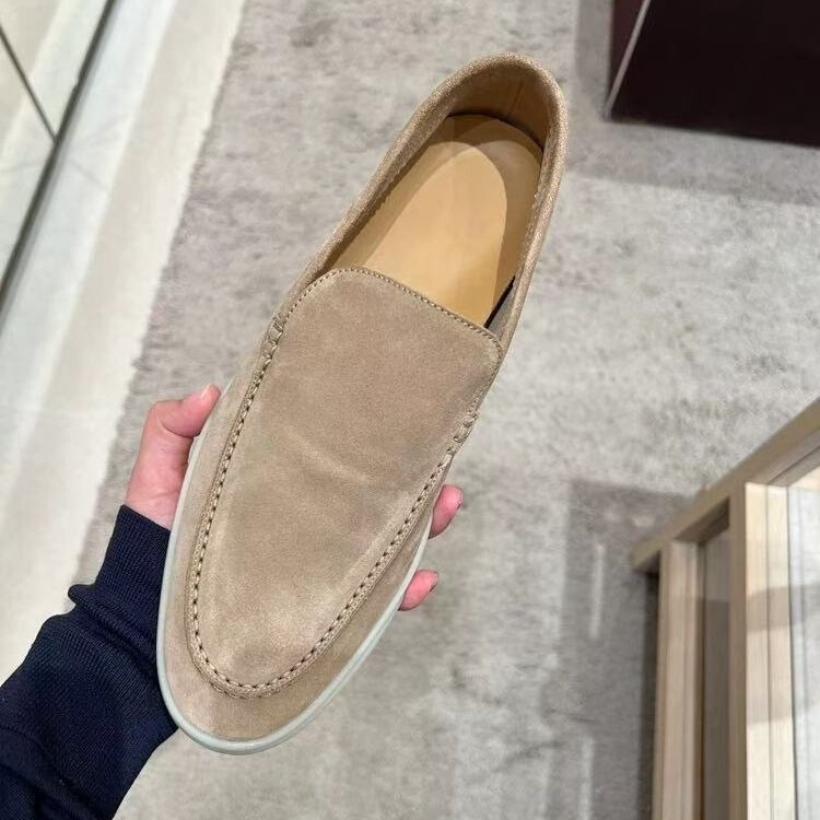 【Top Channel】New Summer LP Loafers for Men, Suede Slip-On Business Shoes, Large Size Men's Shoes