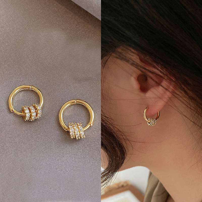 D0090三圈流苏耳扣-金色