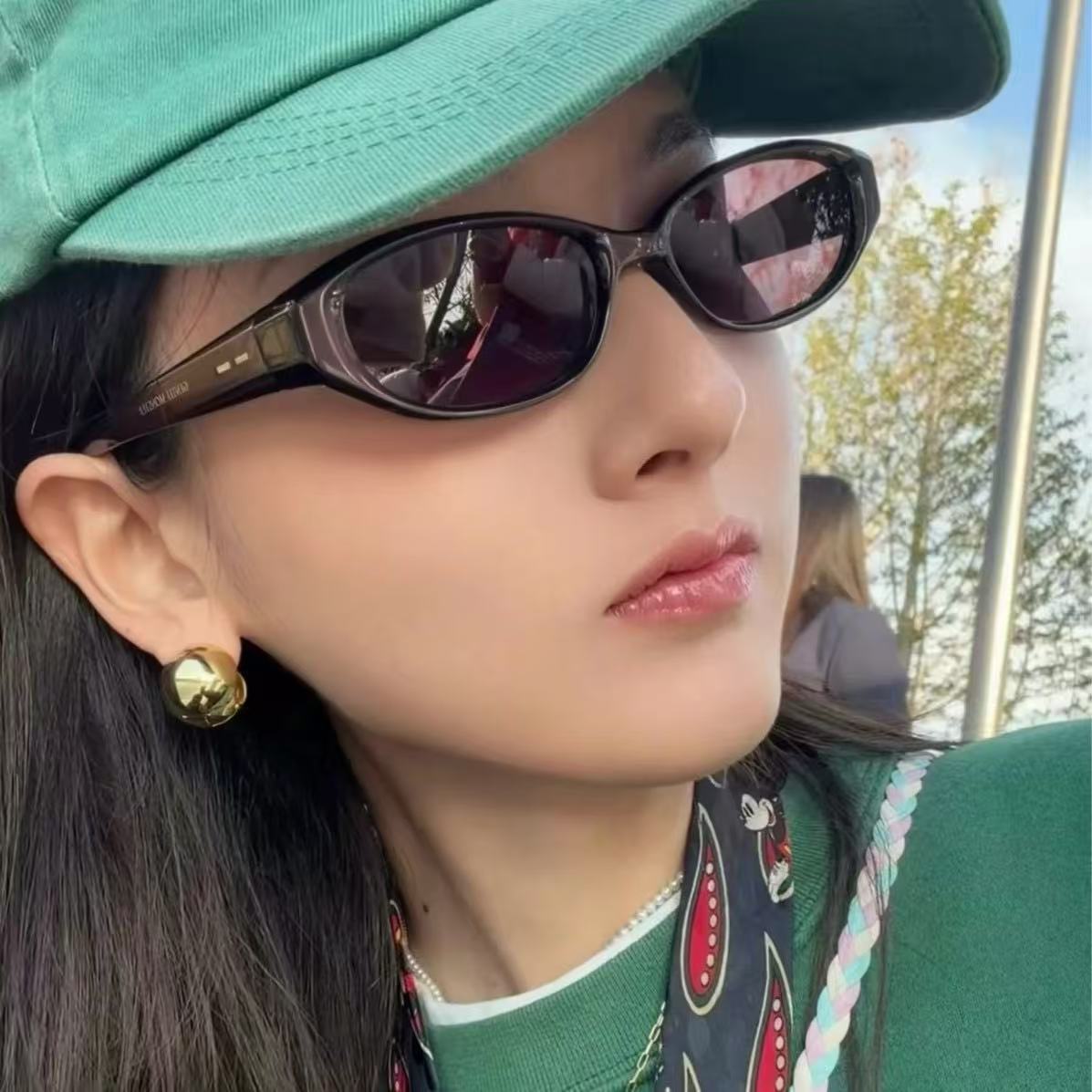 Song Zuer's Same Style Monica Sunglasses for Women, High-End Gm Korean Version Cat-Eye Anti-Uv Sunglasses Uv400 Protection