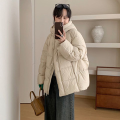 高級感90白鴨絨毛ダウンジャケット女性2024新厚さ耐寒泡芙感ファッション小柄パン服