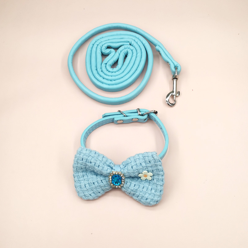 Sweet Pu Leather Bow Knot Pet Collar display picture 12