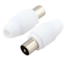 F头公头有线电视射频接头插视频公插免焊线直RF插头TV插头天线