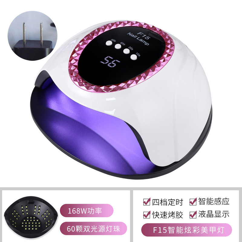 Lámpara de uñas de alta potencia, sensor inteligente, sincronización, fototerapia, máquina de uñas, lámpara de horneado de uñas LED, no máquina de uñas de mano negra