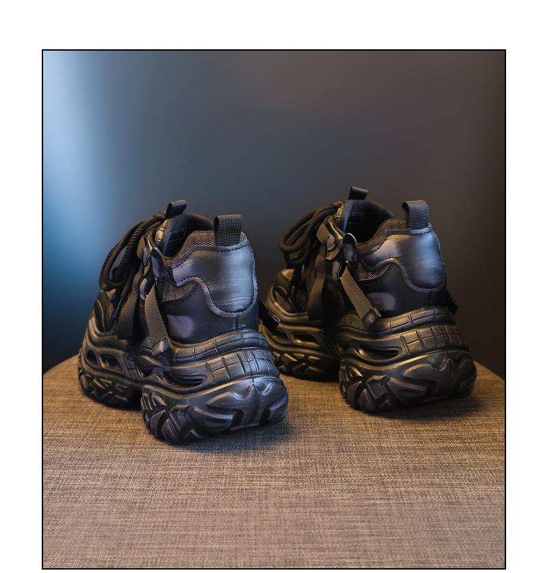Giày sneaker nữ chunky đế dày nâng chiều cao phong cách Hàn Quốc — màu đen chi tiết 20