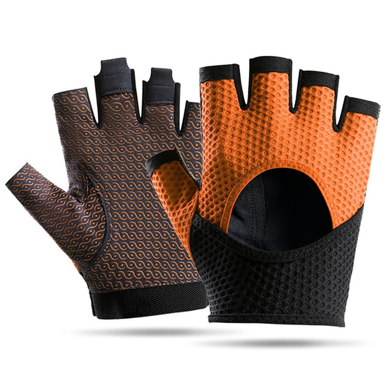 Guantes de fitness para hombres y mujeres, medio dedo, deportes al aire libre, antideslizante, resistente al desgaste, amortiguador suave, barra horizontal, guantes antideslizantes para montar