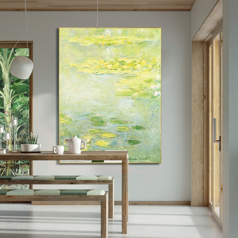 印象派莫奈油画装饰画ins风客厅壁画北欧卧室床头挂画艺术风景画