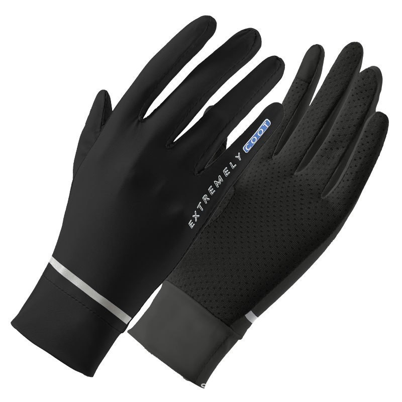 Guantes de protección solar para mujeres Protección UV Seda de hielo Guantes de pantalla táctil dedo completo conducción delgada equitación pesca fugas guantes de dedo