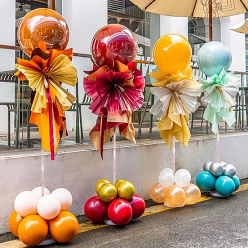 開業氣氛布置氣球立柱店鋪裝飾地飄商場活動店門口路引場景布置