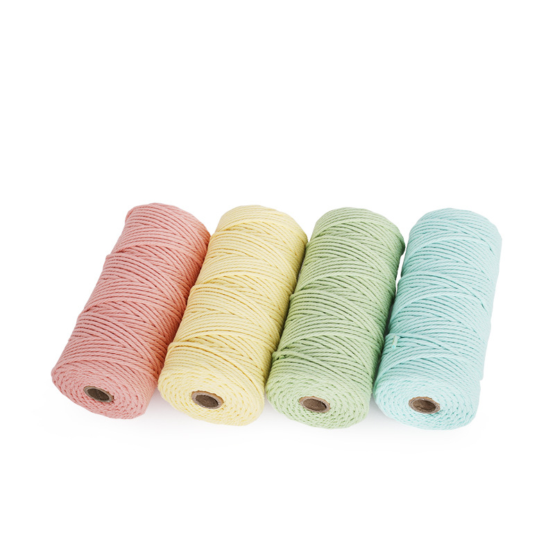 夏日色系合股棉线绳4色可选棉绳棉线手工diy编织挂毯材料装饰棉绳