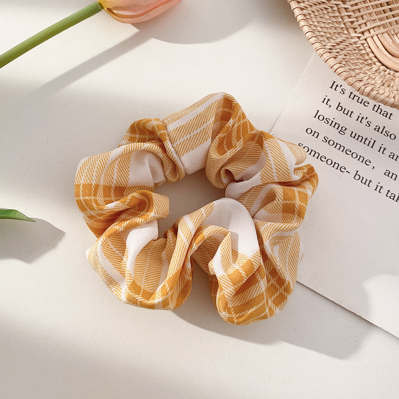 3#노란색과 흰색-큰 격자 무늬@