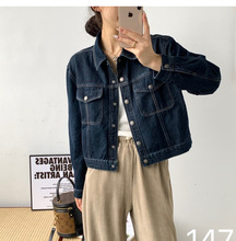 牛仔外套女2023韩版复古简约时尚小众设计短款百搭休闲牛仔外套