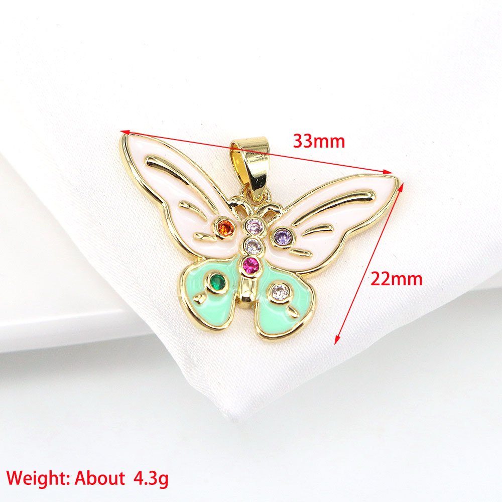 Fashion Color Butterfly Micro-inlaid Zircon Necklace Simple Necklace Jewelry display picture 1