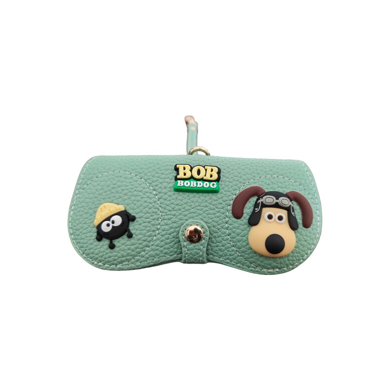 Cute Puppy Decorative Glasses Storage Bag, Portable and Lightweight Cartoon Leather Glasses Case Protective Cover